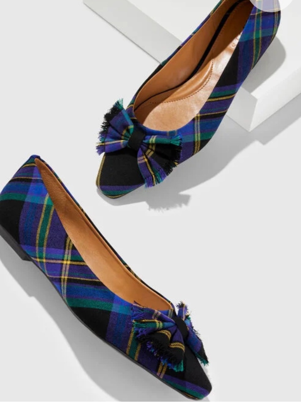 Talbots Whitley Bow Flats Wishful Plaid Size 7.5